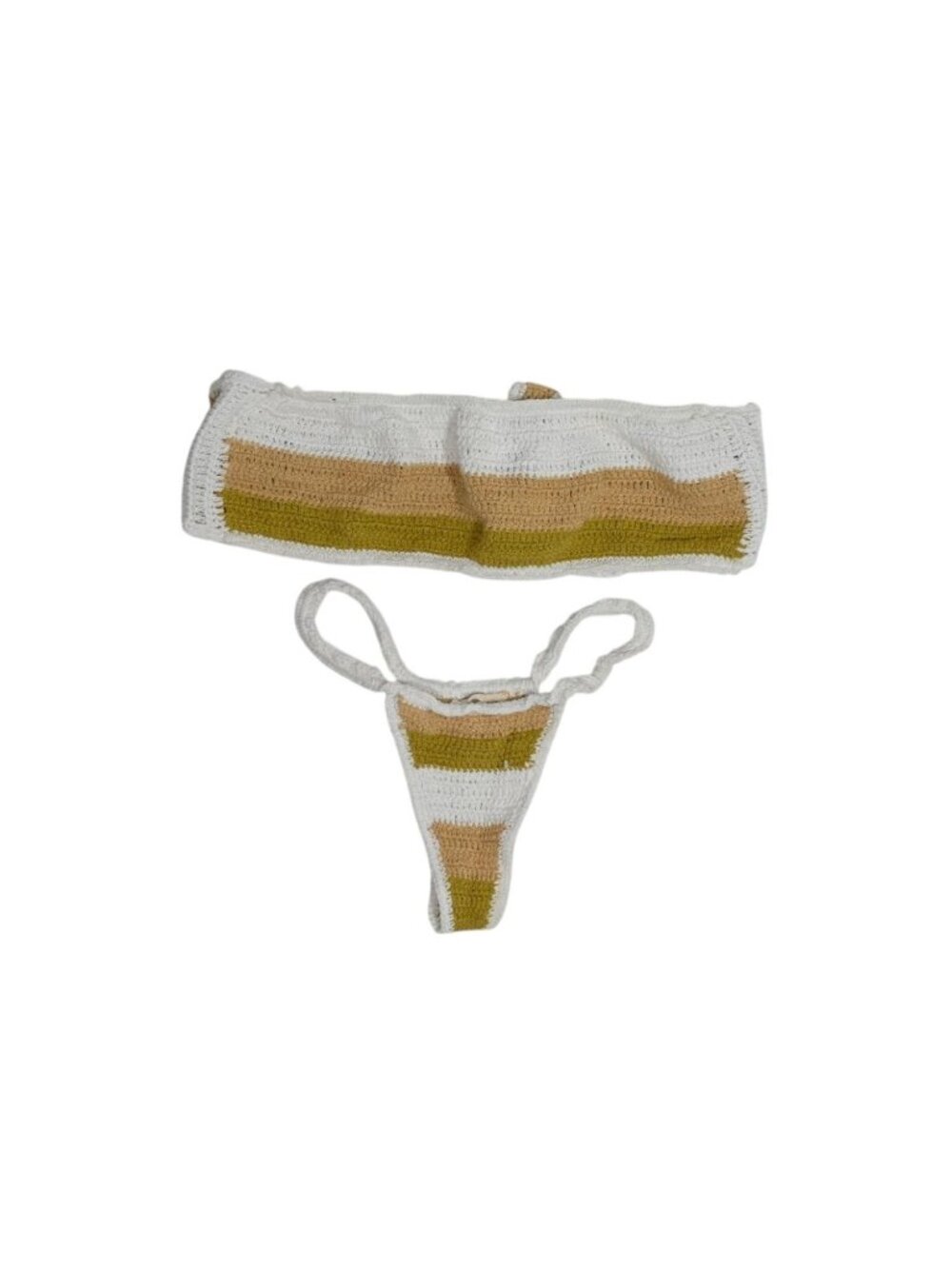 Akoia Swim Jailur Crocheted Cotton Bikini in Yellow